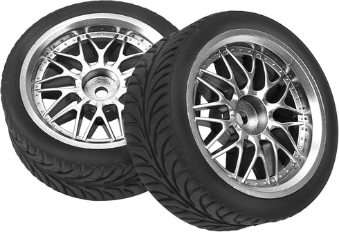 OD 2.55" Rubber Tires & Plastic Wheel Rims 12mm Hex Hub for HSP Tamiya HPI Kyosho Redcat 1/10 Cars
