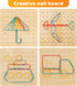 2Pack Wooden Geoboard,Montessori Toy,Graphical Mathematical Education Toy for Kids with Pattern Cards and Rubber Bands to Figures and Shapes, Brain Teaser STEM Toy Geo Board.