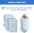 100% 47x47 Inches (Pack 4), Delta Children Cotton Muslin Baby Receiving Blankets for Girls and Boys of Blue Botanicals