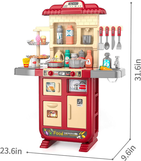 WATUDOU Playset Sets 3 4 5 6 7 8, Kids Kitchen for Toddlers Girls, Toy Kitchen Pretend Play Food Toys for Kids Girls