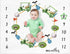 Golf Print Baby Monthly Milestone Blanket for Newborn Baby Boy, Gender Neutral Nursery Decor (Green, Golf)