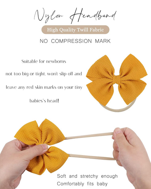 jollybows 40pcs Hair Accessories for Kids, Baby Girls Hair Bows Headband Nylon Elastic Hair Band
