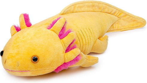 FRANKIEZHOU 31.5" Giant Axolotl Plush - Yellow, Lifelike Soft Stuffed Animal, Gifts for Boys and Girls