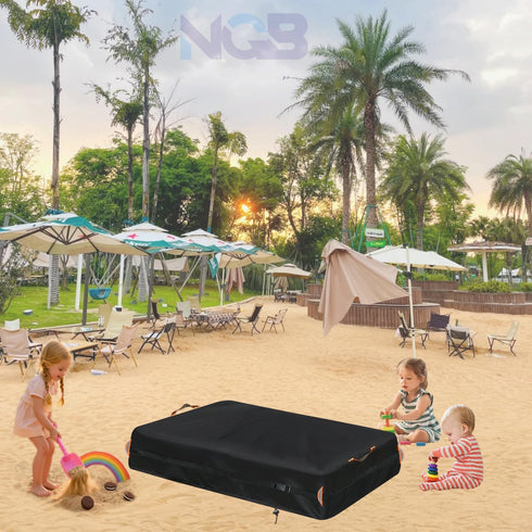 600D 4.6 Grommets.(51" 32" 13" Kids Sandbox Cover for Naturally Playful Sandbox II,Made of Waterproof Oxford Cloth
