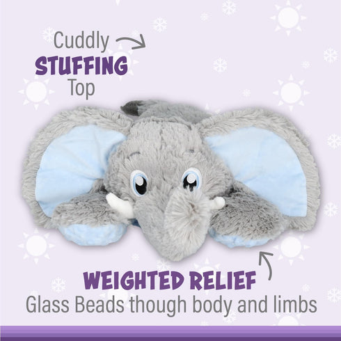 1i4 Group Jumbo Weighted Hugs by Warm Pals – Elephant – 4lbs – Cozy Microwavable Plush Toy