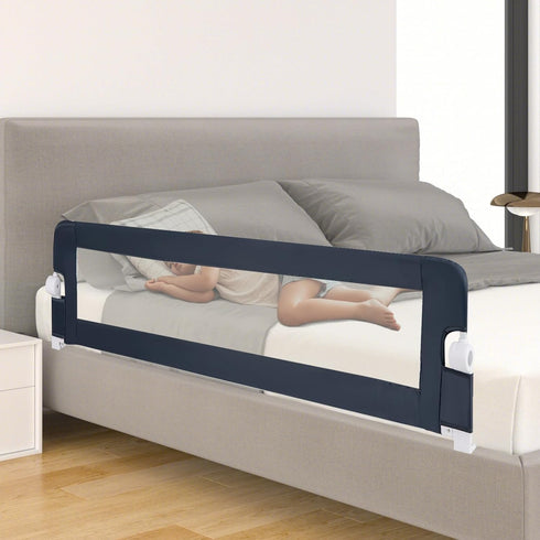 (71", BABY JOY Bed Rails for Toddlers, Extra Long, Swing Down Safety Bed Guard for Convertible Crib, Folding Baby