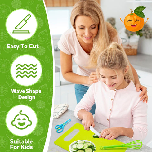 Labeol 32 PCS Montessori Kitchen Tools for Toddlers - Safe Kitchen Knife Set for Real Cooking, Educational Gift