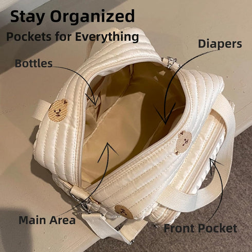 ODUODU Foldable Diaper Bag Large Capacity Portable for Stroller Multifunctional Baby Travel Essentials Bag