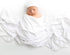 2 Set, Ely's & Co. Cotton Knit Jersey Swaddle Blanket and Beanie Gift Large Receiving Blanket - White