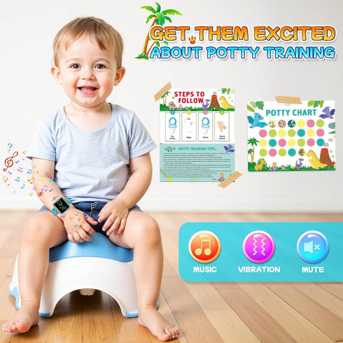 Etuwoe Potty Training Watch & Chart for Kids: Water Resistant Potty Watches Dinosaur Potty Training Chart for Toddler