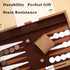 Backgammon Set - Classic Board Game with Premium Leather Case, Portable Travel Strategy Game Set (11inch, Khaki)
