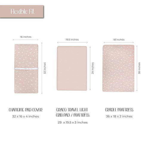 Set Bassinet and Changing Pad Cover Bundle (Pink Gingko and Pin Dots Collection)