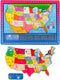 Wondertoys 46 Pieces Wooden USA Map Puzzle - Educational Geography Puzzles for Kids, US Map Puzzle for Boy Girl