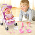 Set Set Stroller,12PCS 3+ deAO Baby Doll Play Includes Miniature Crib,Mobile High Chair Baby Doll Accessories,Great