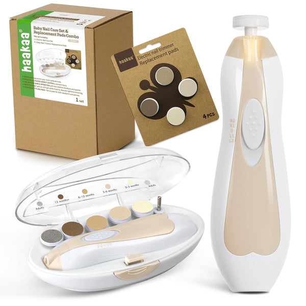 haakaa Baby Nail Trimmer Electric Baby Nail Clippers Kit for Newborn, Toddler