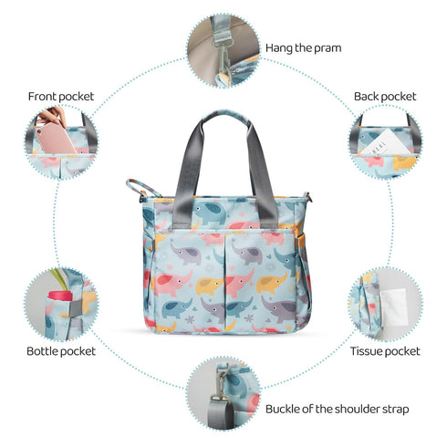Diaper Bag Tote Satchel Waterproof Messenger Baby Diaper Bags for Mom and Dad Multifunction Medium Travel Tote Bags