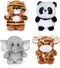 My OLi 5" Forest Animal Plush Set - Bundle of Panda, Elephant, Giraffe & Tiger for Kids & Babies (Pack of 4)
