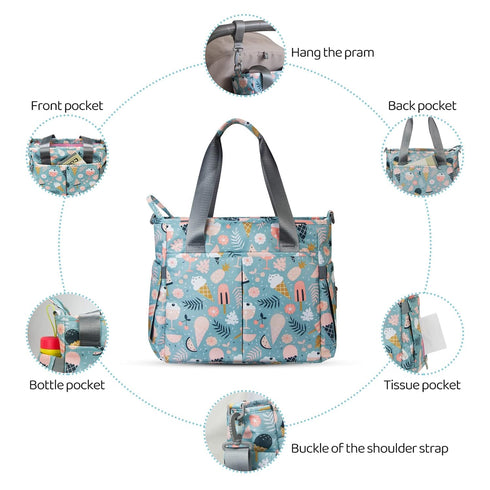 Diaper Bag Tote Satchel Waterproof Messenger Baby Diaper Bags for Mom and Dad Multifunction Medium Travel Tote