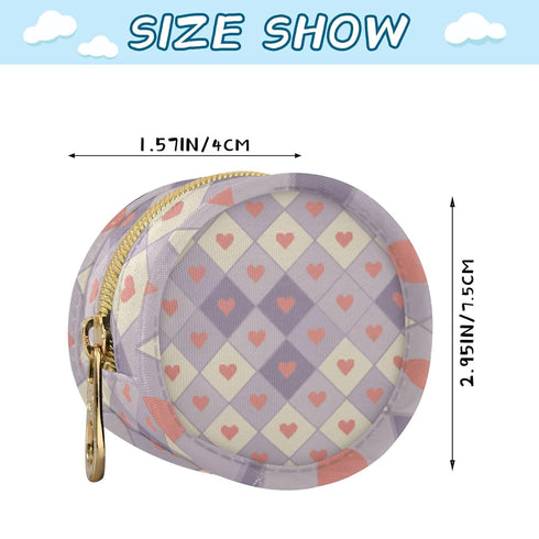 PYBUG Heart Round Pacifier Storage Case, Polyester & TPU Lined with Hook Buckle, Pacifier Container Box for Baby