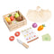 Pearhead Wooden Play Food Set 21-Piece Pretend Kitchen Toy, Cutting Fruits &