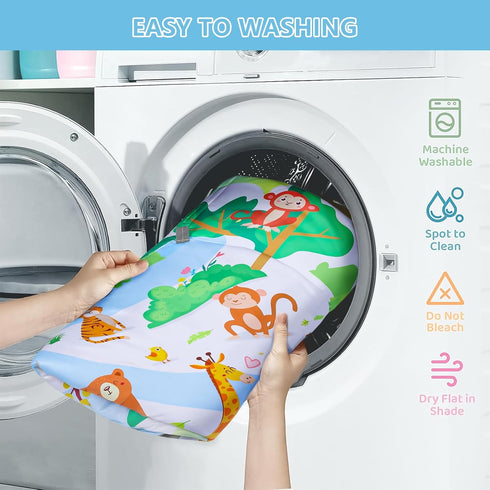 ZFDEBY 8-in-1 Tummy 0-3-6-9-12 Baby Gym Play Mat, Time Mat & Activity Gym Mat Ball Pit with Detachable Toys, Washable