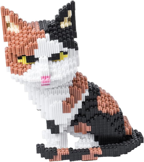 Cat Building Blocks Sets 3D Puzzles Toys Ornaments, 4800pcs Particle Building Blocks,