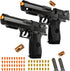 2 Pack Shell Ejecting Toy Gun - Semi-Automatic Handgun with Shell Ejection