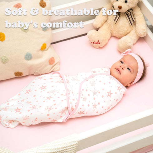 Bublo Baby Swaddles for Newborns - 3-Pack Infant Swaddles 0-3 Months - Adjustable Swaddle Sleep Sack - Soft Organic