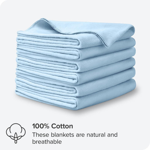 100% 6-Pack Bare Home Flannel Receiving Blanket, Premium Cotton Flannel Receiving Blankets, Flannel Receiving Blankets