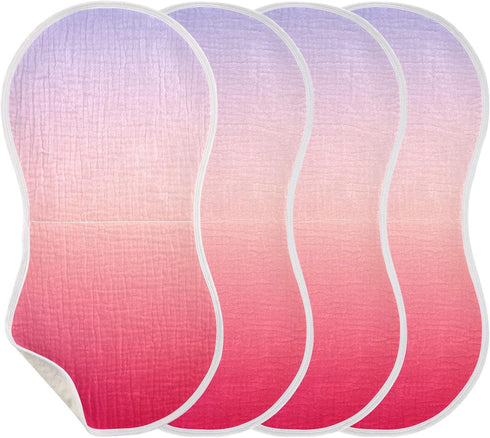 decor gift 4 Pack 22x11in Cotton Muslin Burp Cloth Soft and Absorbent? Red Gradient Modern Art Feed Cloth for Unisex