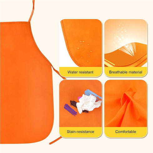 Caydo 12 Pieces Children's Artists Fabric Aprons, 12 Colors for Kitchen, Classroom, Crafts