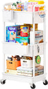 SUNALLY Baby Diaper Caddy Cart, 3 Tier Rolling Diaper Cart with Lockable