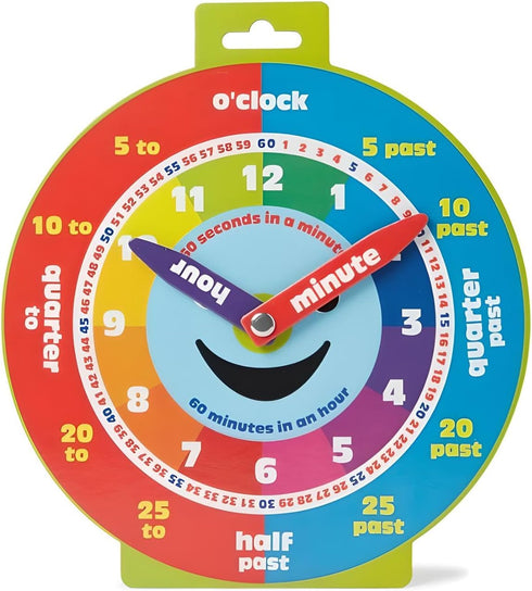 Morgan's Direct Early Learning Education Clock Moveable Hands Smiley Face Magnetic. - Easy to