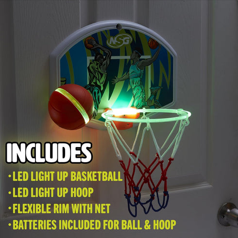 LED Light Up Basketball Toy Set for Boys and Girls - Ages 4 and Up