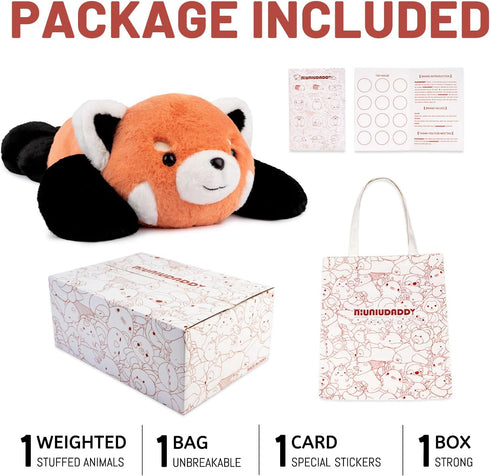 26" 5LB Niuniu Daddy | Red Panda Study Buddy Weighted Stuffed Animals, Sensory Weighted Plush Toy for Adults Kids