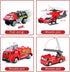 6 Playsets 4 5 6 7 8 9 10 11 12 Fire Truck Toy for Boys, Pcs Diecast Car Fire Truck, Helicopter,Ladder Truck, Fire