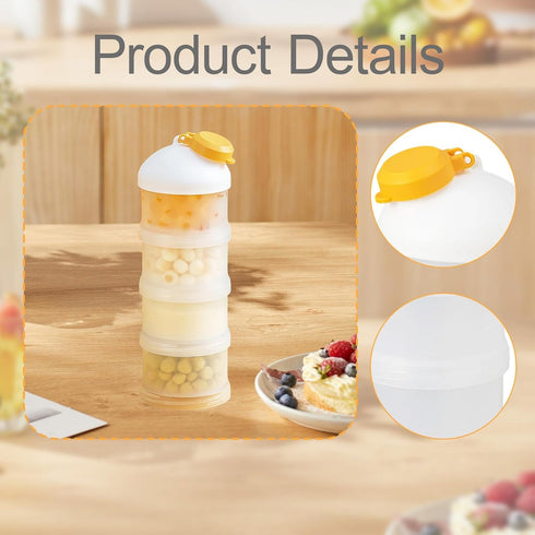 DimyFew 4 Formula Dispenser Milk Powder Container, Bottle,Large Capacity,Protein Powder Container Kids Snack Storage