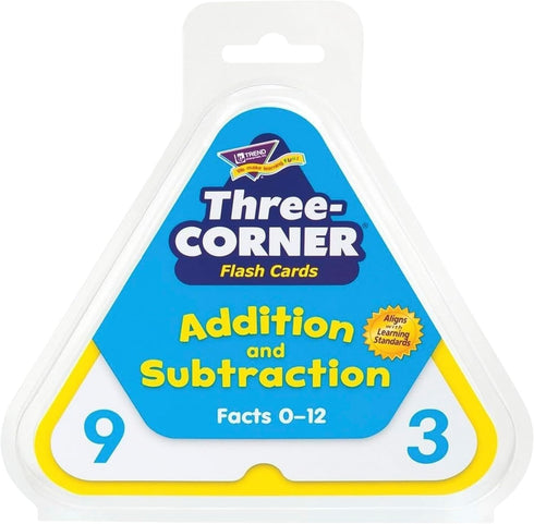 Trend Enterprises: Three-Corner Addition and Subtraction Flash Cards, 48 Two-Sided Cards, Ages 6 and Up