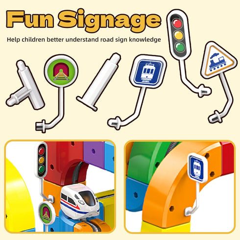 Niville Sets,Building Sets,Gravity 3D 3 4 5 6 7+ (51PCS-one Electric Magnetic Train Track Toy Train TrackMagic Cars