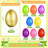 2000 2.3" 24 SpringFlower PCS Plastic Easter Eggs With Golden Easter Eggs, Empty Easter Eggs Fillable, Colorful Bright