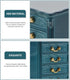 1pcs Miniature Chest of Drawers, Dollhouse Blue Tall Drawer Cabinet, 1:24 Scale Mini Nightstand Accessory