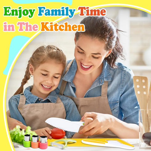 23 Sets, Set PCS Kids Cooking Kitchen Tools for Toddlers' Real Cooking, Kids Kitchen Knife with Cutting Board Kid Safe