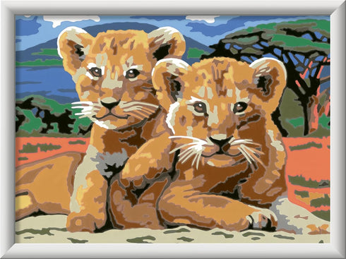Ravensburger Little Lion Cubs Paint by Numbers Kit - Arts and Crafts for Kids Ages 11 and Up