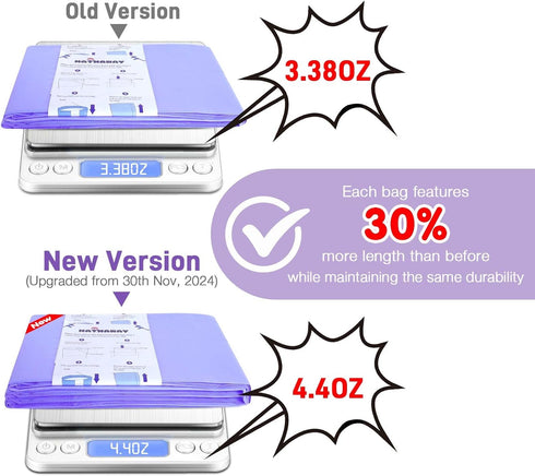 RUZAKO 30% 5 Pack Diaper Pail Refill Bags Compatible With Dekor Mini Diaper Pail, Extra Length, Lavender Scent