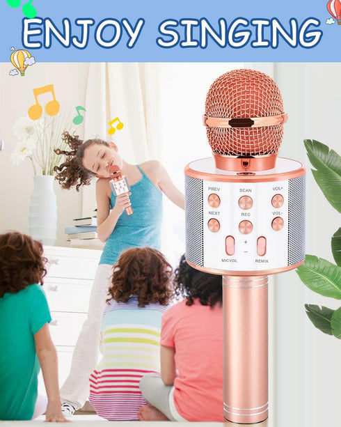 Wireless Bluetooth Karaoke Microphone - Popular Toys for Kids Age 5-12, Best Gifts for Boys & Girls, Champagne