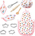 3 Otters Kids Chef Hat and Apron, 11 PCS Chef Costume Sets