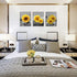 USIXA 3 1216 Inches Sunflower Wall Art for Living Room Black White Flowers Wall Decor Yellow Floral Canvas Prints