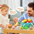 Funpynani 130Pcs Playset, Kitchen Toddler Pretend Cooking Play Pots, Pans, Utensils Cookware, Daily Food Fruit Veges