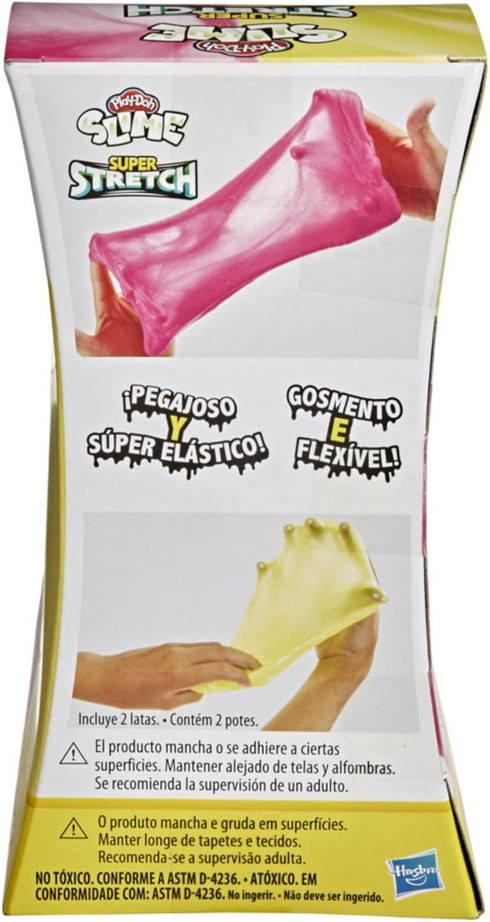 Play-Doh Slime Super Stretch 2-Pack - Yellow and Red for Kids 3 Years and Up