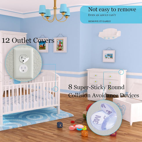 HUIESON 40 Pack Baby Proofing Kit | Hidden Cabinet Drawer Locks, Adjustable Latches, Outlet Covers, Corner Guards